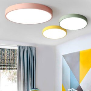 Modern Ultra-Thin LED Ceiling Light – Dimmable, Remote Control, 3 Color Temperatures