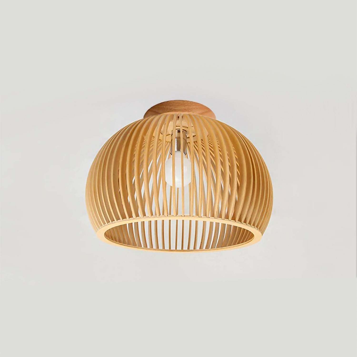 Nordic Wooden Half-Round Chandelier – Dining Room & Bedroom Pendant Light - Image 4