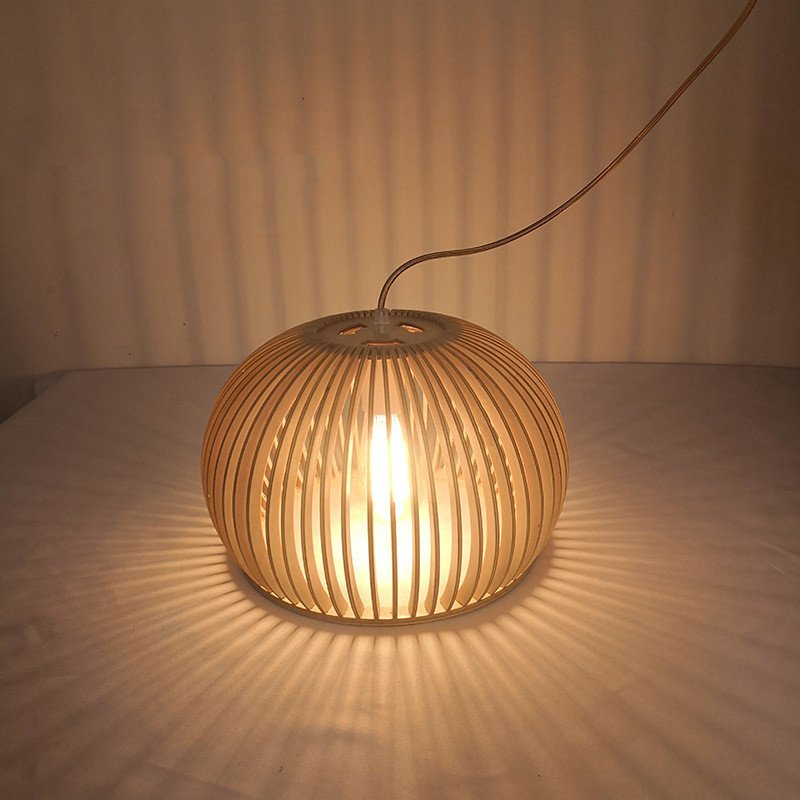 Nordic Wooden Half-Round Chandelier – Dining Room & Bedroom Pendant Light - Image 2