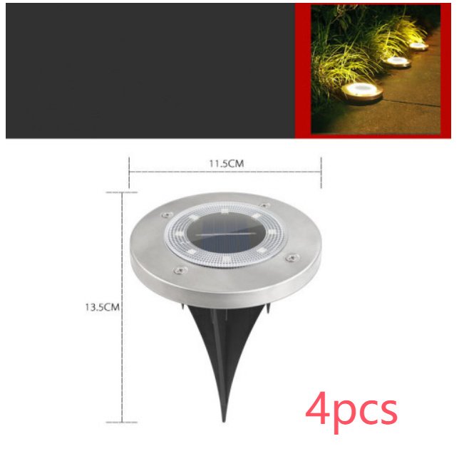 Solar In-Ground Lights - 8 LED Waterproof Underground Disk Lights (IP65) - Image 6