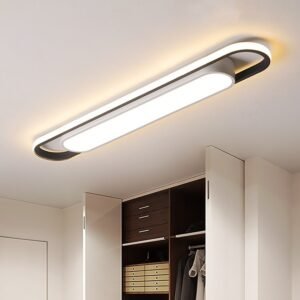 Modern Rectangular LED Ceiling Light – Dimmable with Remote Control