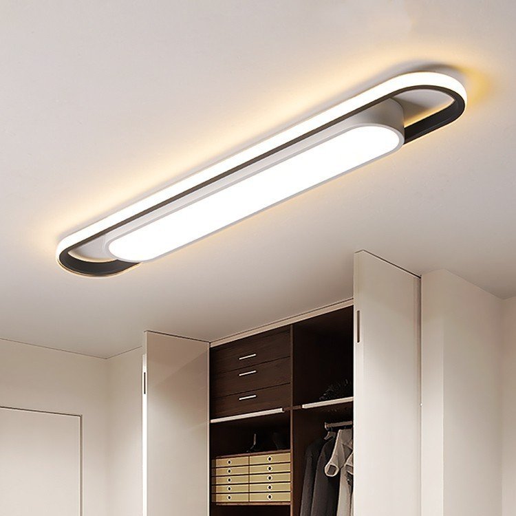 Modern Rectangular LED Ceiling Light – Dimmable with Remote Control