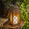 Outdoor Solar LED Lantern – Flickering Candle-Flame Light, IP55 Weatherproof