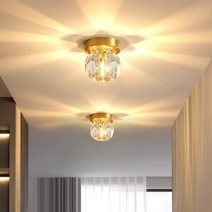 Crystal Ceiling Lamp — Modern Round & Square Flush Mount Light