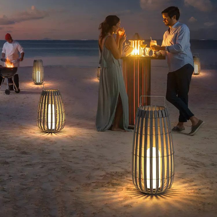 Solar Rattan Lawn Light – Bamboo Outdoor Lantern - Image 4