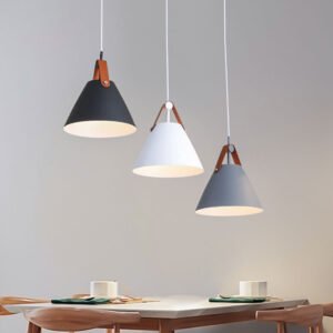 Alternative view of Nordic Iron Pendant Chandelier — Disc-Shade LED Dining Room Light
