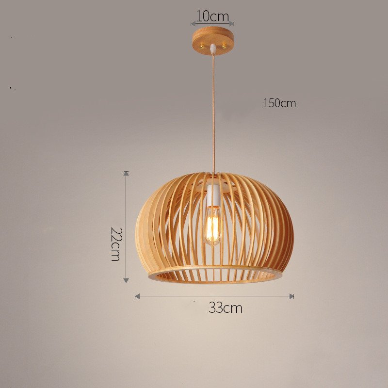 Nordic Wooden Half-Round Chandelier – Dining Room & Bedroom Pendant Light - Image 3