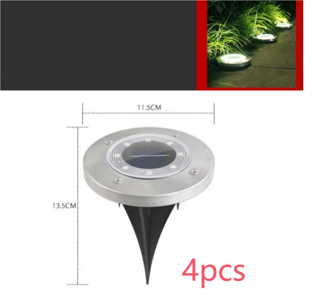 Solar In-Ground Lights - 8 LED Waterproof Underground Disk Lights (IP65) - Image 7