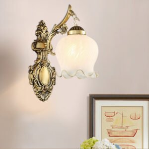 Retro Wall Sconce Lamp – Distressed Glass & Iron Wall Light